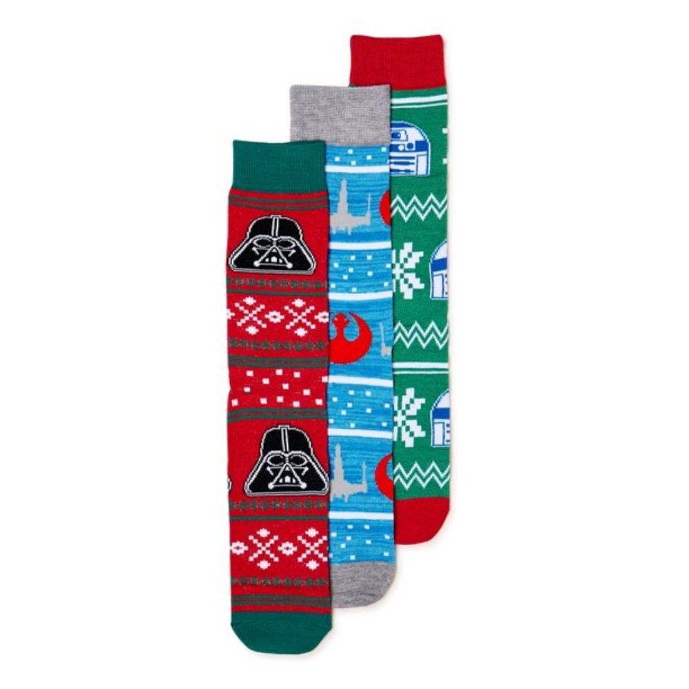 Star Wars Men's Holiday Crew Socks, 3-Pack